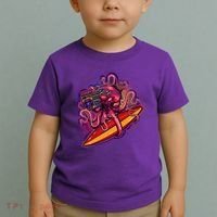 Retro Eighties 80's Surfer Octopus Toddler T-Shirt thumb 2