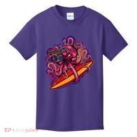 Retro Eighties 80's Surfer Octopus Kids T-Shirt thumb 0