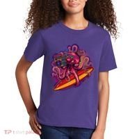 Retro Eighties 80's Surfer Octopus Kids T-Shirt thumb 2