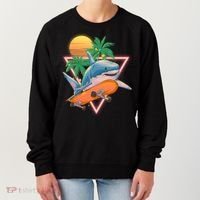 Retro Eighties 80's Skateboarding Shark Women's Sweatshirt thumb 0