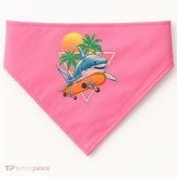 Retro Eighties 80's Skateboarding Shark USA-Made Doggie Bandana thumb 0