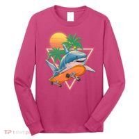 Retro Eighties 80's Skateboarding Shark Long Sleeve Shirt thumb 0