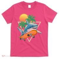 Retro Eighties 80's Skateboarding Shark T-Shirt thumb 0