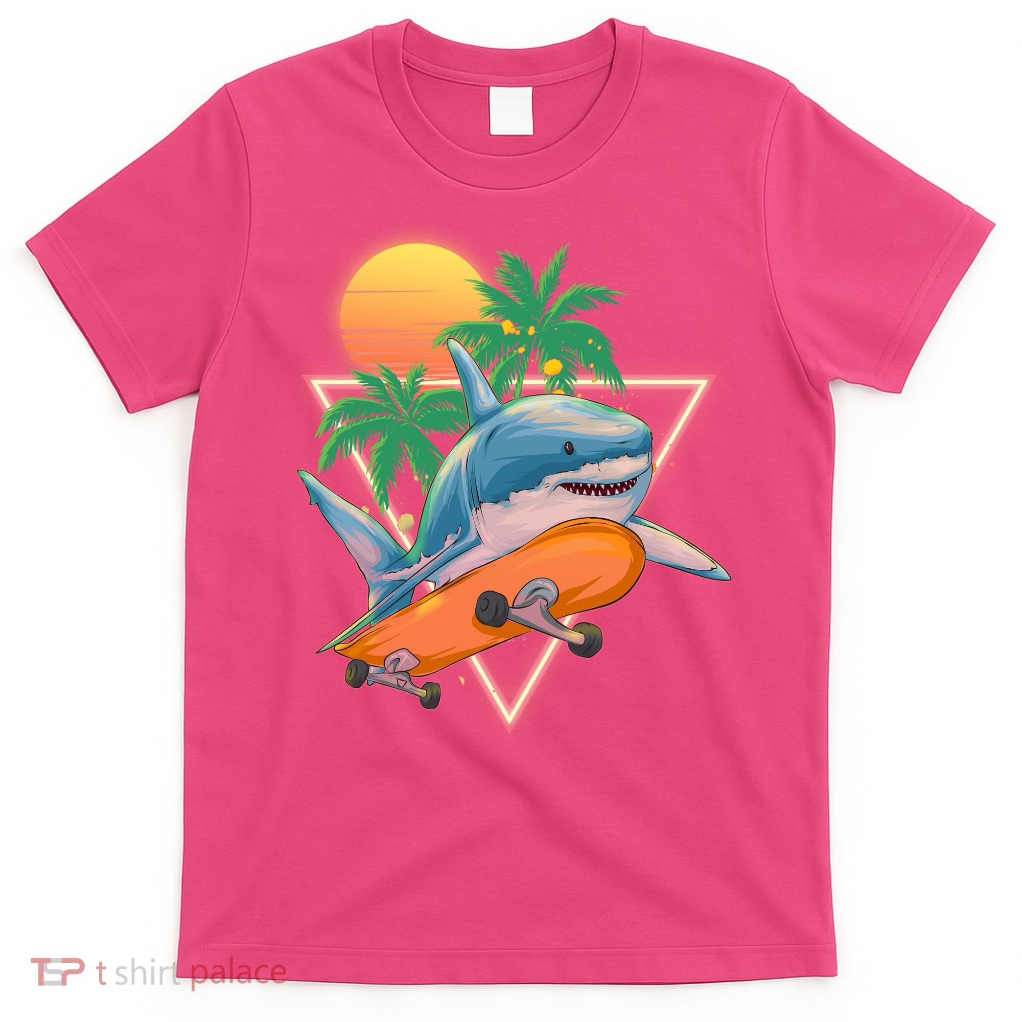 Retro Eighties 80's Skateboarding Shark T-Shirt