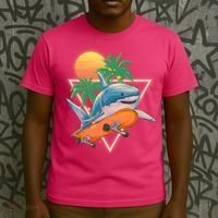 Retro Eighties 80's Skateboarding Shark T-Shirt thumb 3