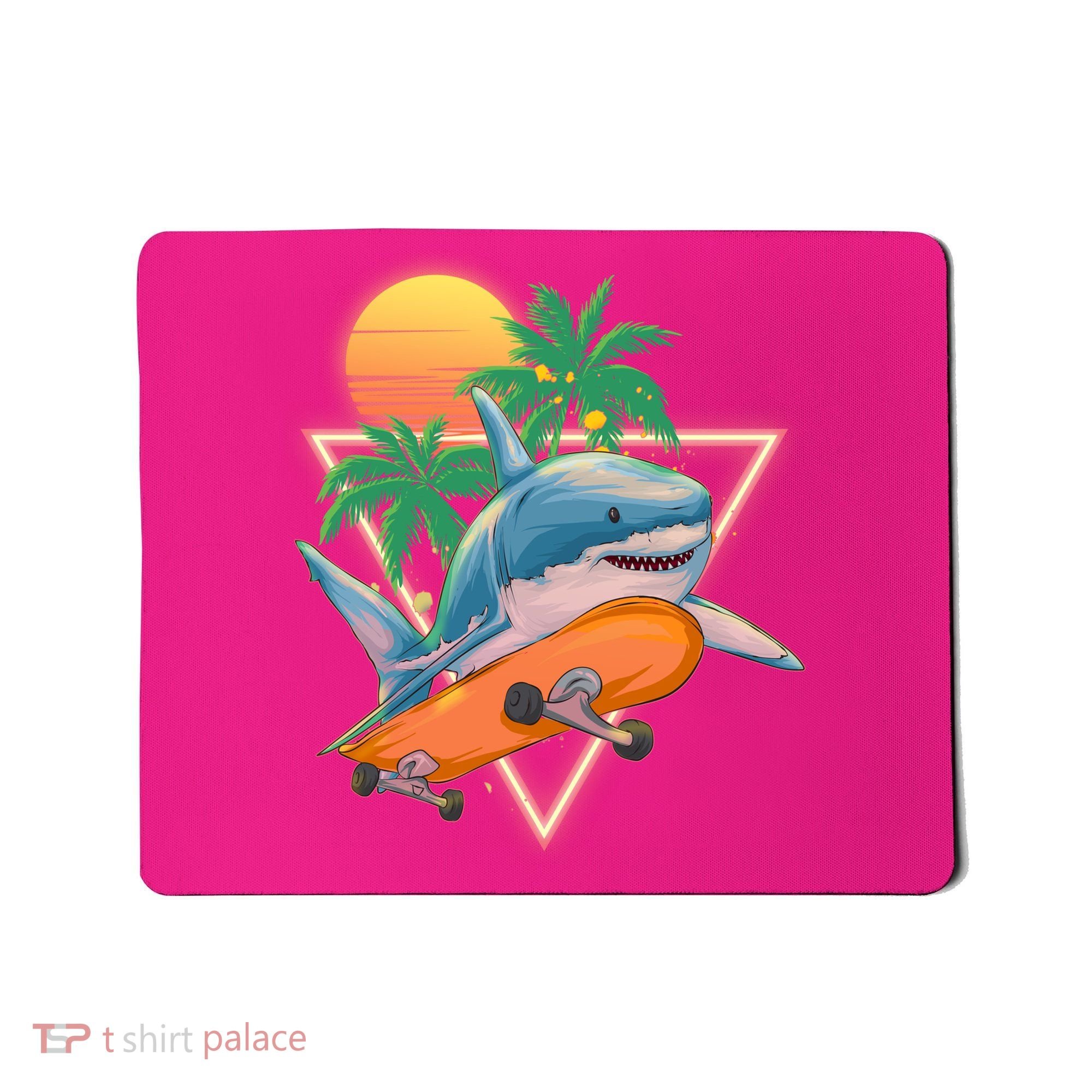Retro Eighties 80's Skateboarding Shark Mousepad