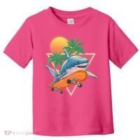 Retro Eighties 80's Skateboarding Shark Toddler T-Shirt thumb 0