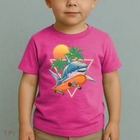 Retro Eighties 80's Skateboarding Shark Toddler T-Shirt thumb 2