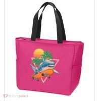 Retro Eighties 80's Skateboarding Shark Tote Bag thumb 3