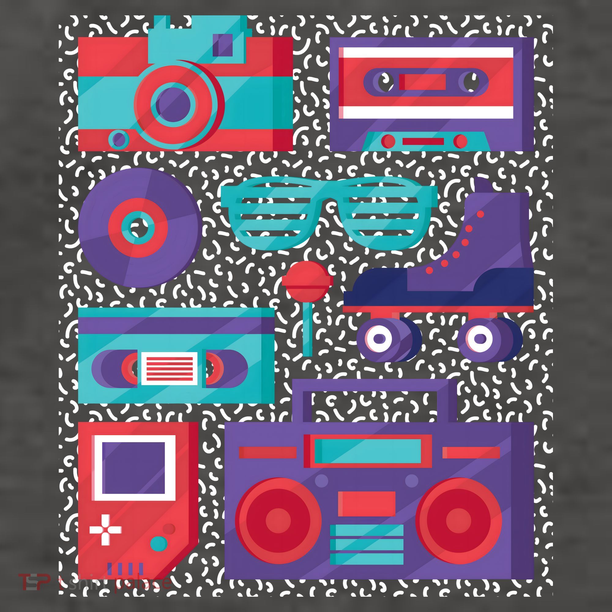 Retro Elements 90s Vector Backpack