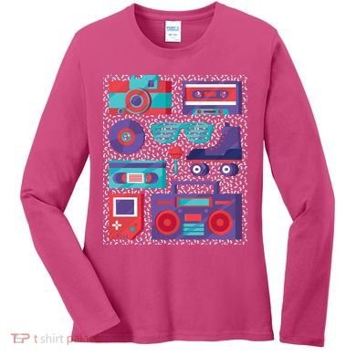 Retro Elements 90s Women's Long Sleeve Shirt