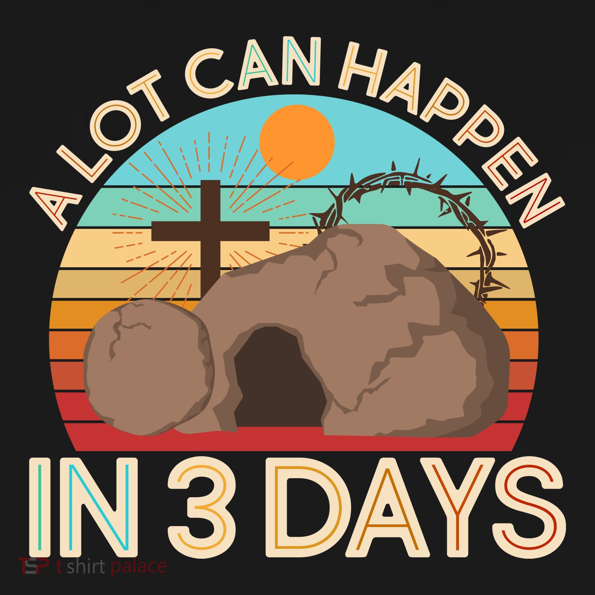 Retro Easter A Lot Can Happen In 3 Days USA-Made Doggie Bandana