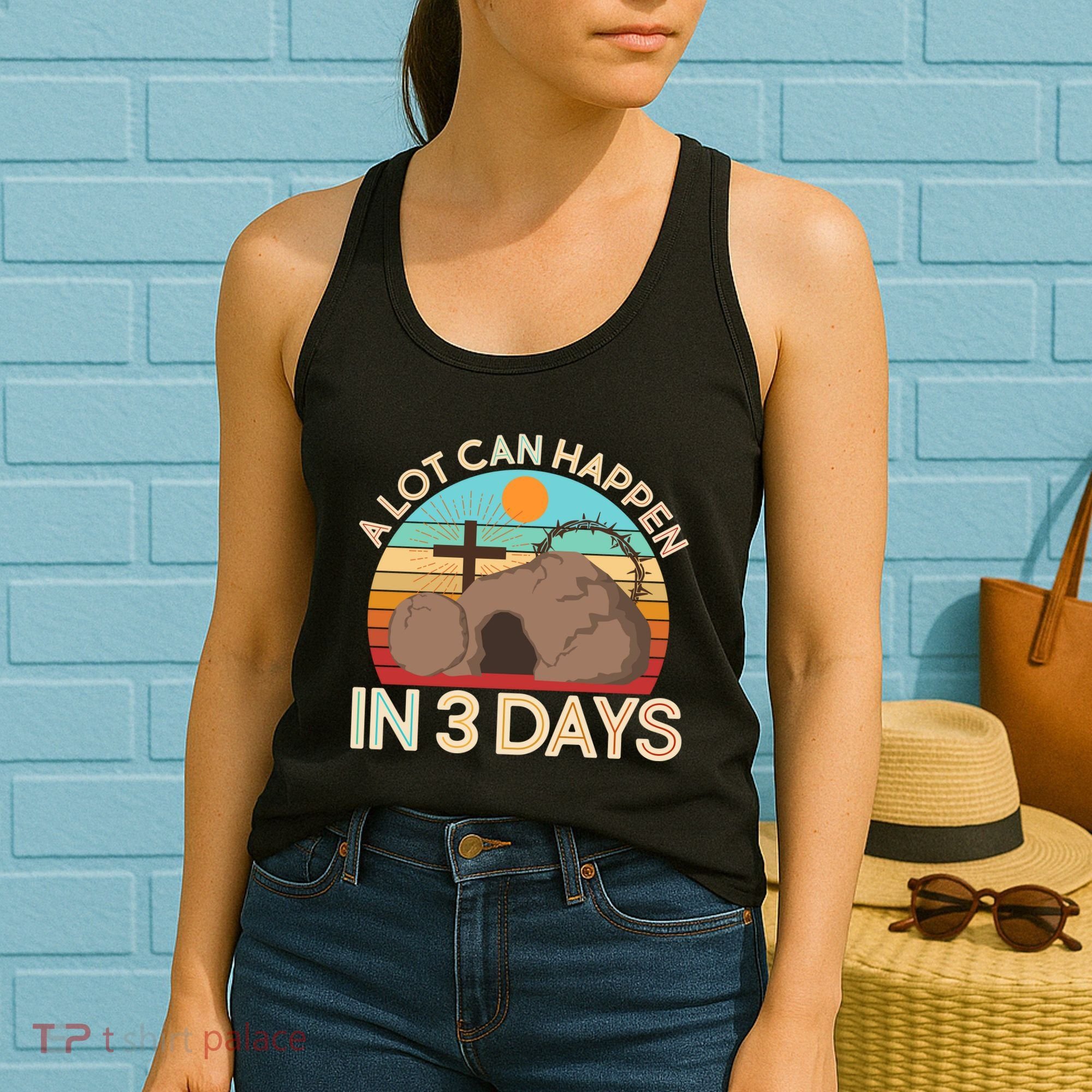 Retro Easter A Lot Can Happen In 3 Days Women's Tank Top