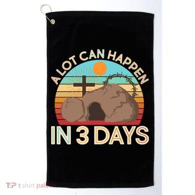 Retro Easter A Lot Can Happen In 3 Days Golf Towel
