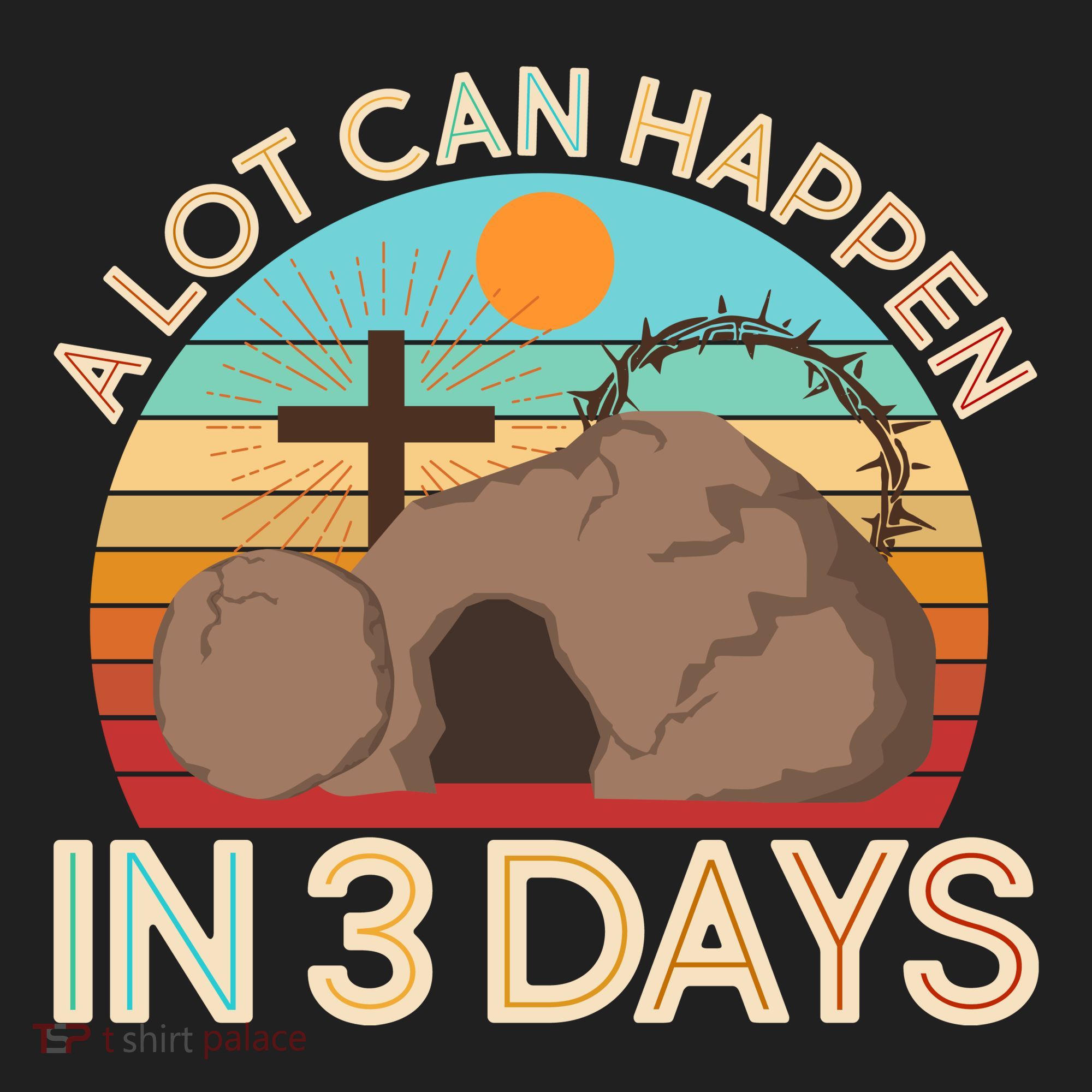 Retro Easter A Lot Can Happen In 3 Days Golf Towel