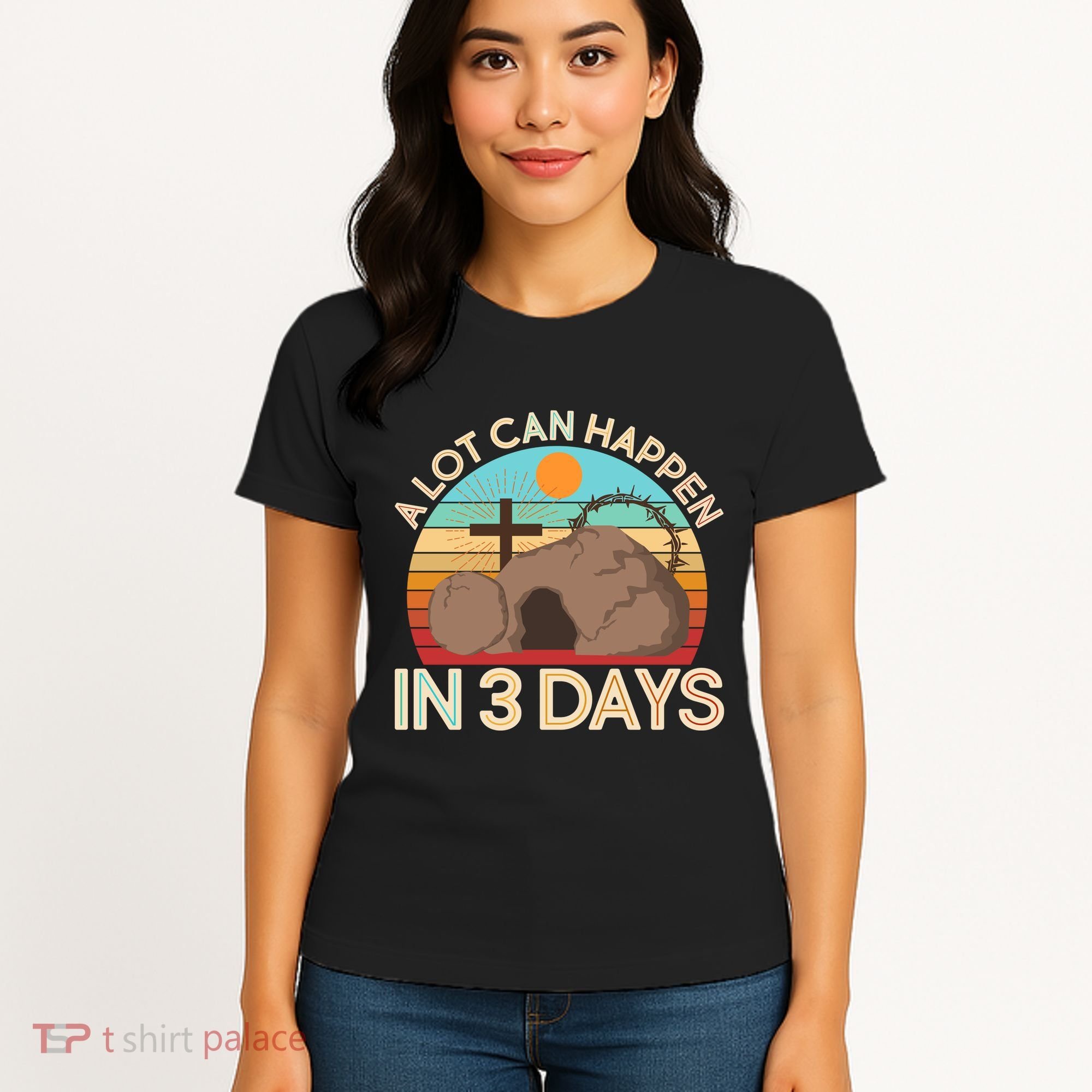 Retro Easter A Lot Can Happen In 3 Days Women's T-Shirt