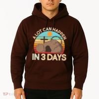 Retro Easter A Lot Can Happen In 3 Days Hoodie thumb 2