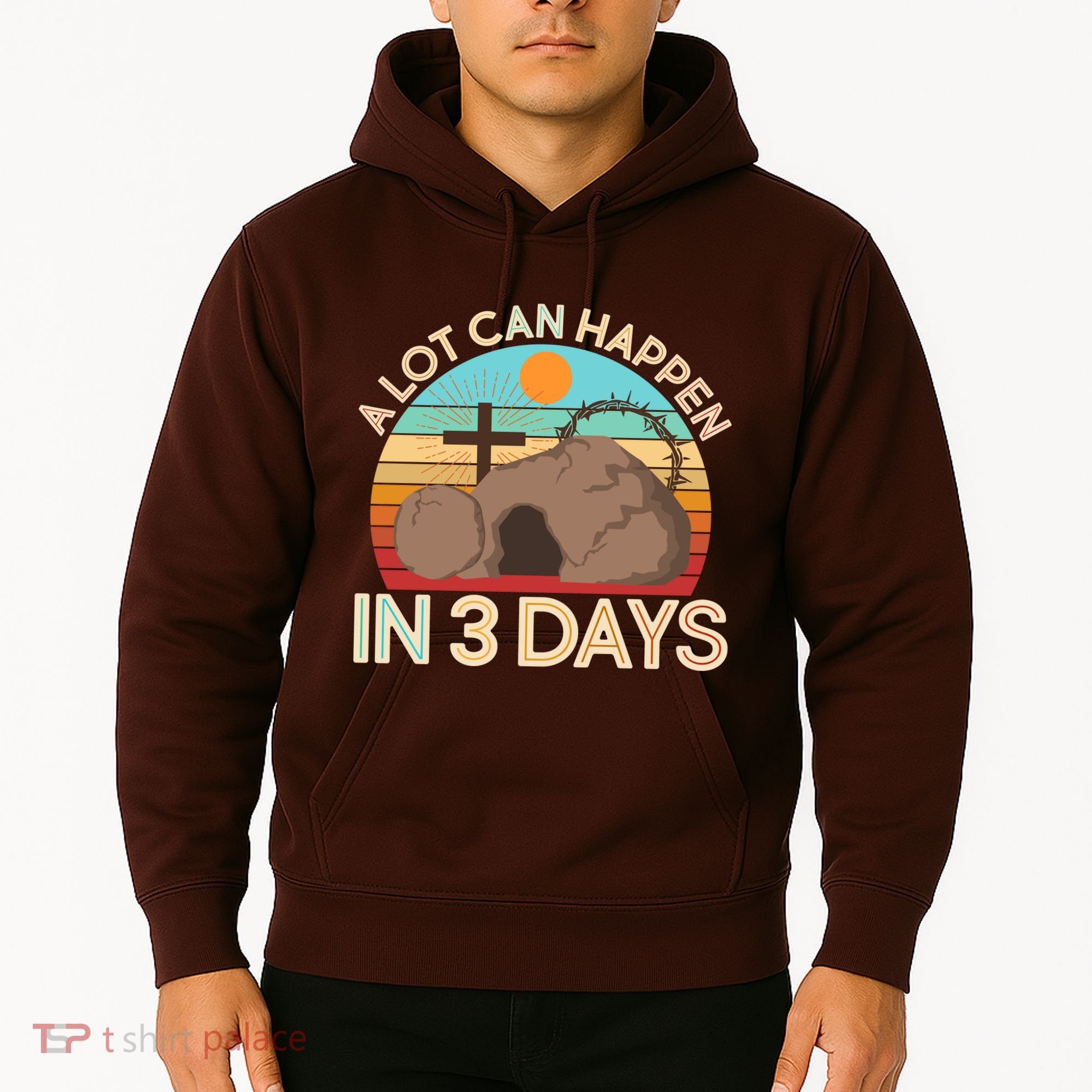 Retro Easter A Lot Can Happen In 3 Days Hoodie