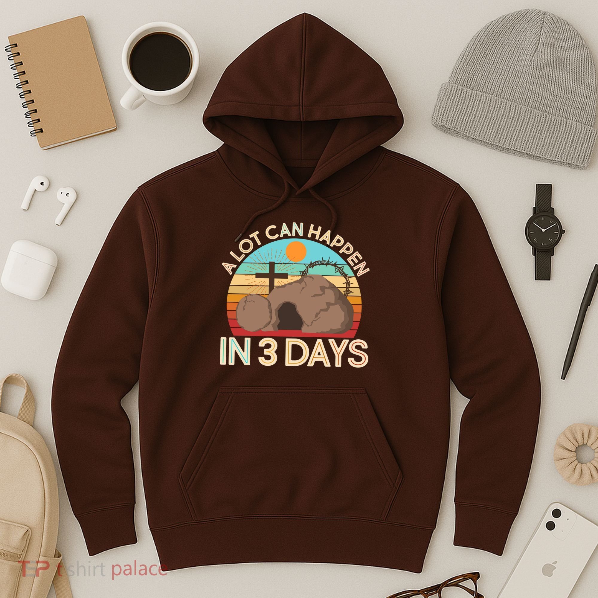 Retro Easter A Lot Can Happen In 3 Days Hoodie