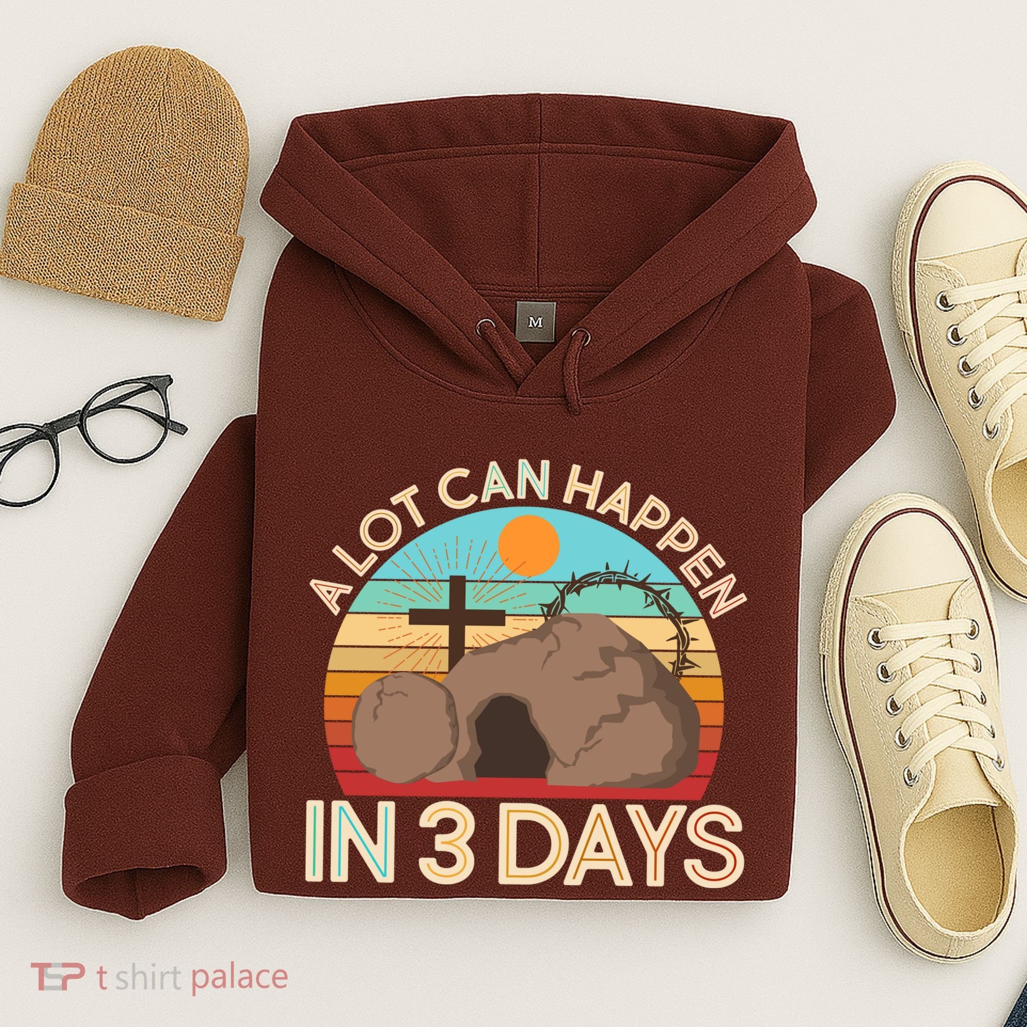 Retro Easter A Lot Can Happen In 3 Days Hoodie