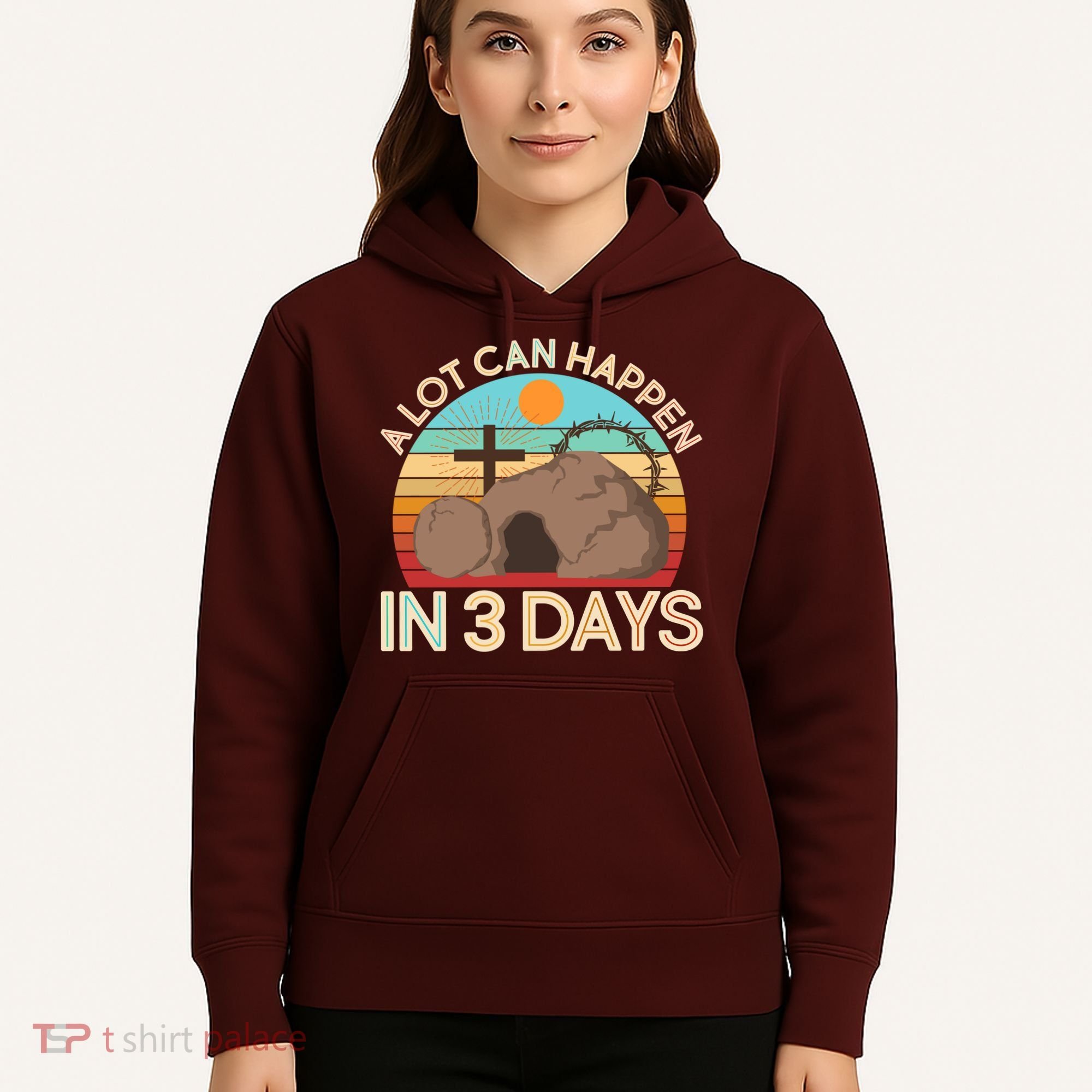 Retro Easter A Lot Can Happen In 3 Days Hoodie
