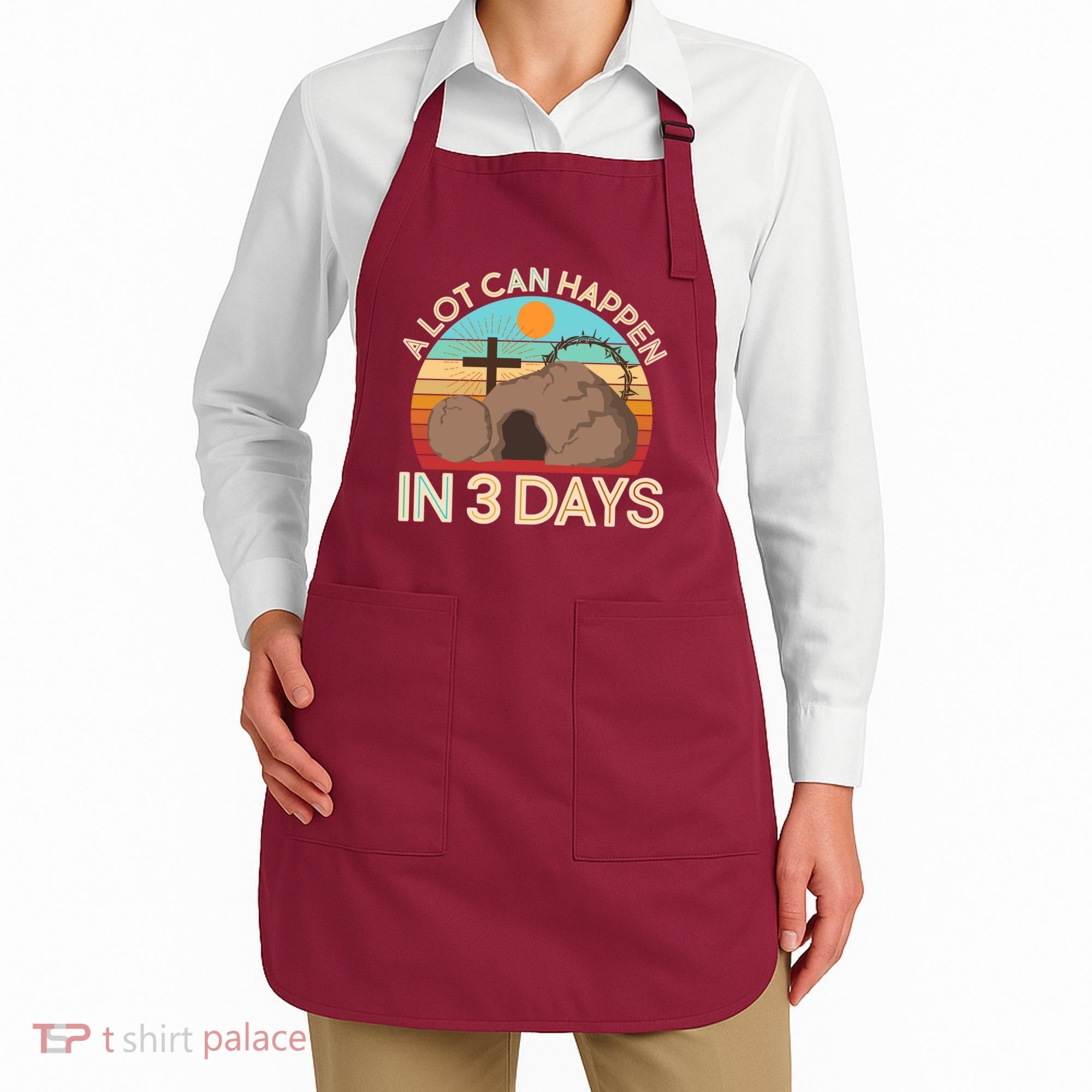 Retro Easter A Lot Can Happen In 3 Days Apron