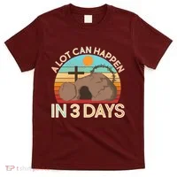 Retro Easter A Lot Can Happen In 3 Days T-Shirt thumb 0