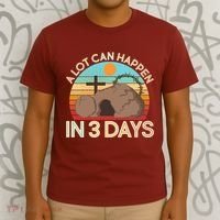 Retro Easter A Lot Can Happen In 3 Days T-Shirt thumb 3