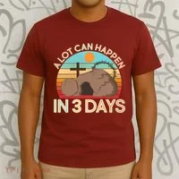 Retro Easter A Lot Can Happen In 3 Days T-Shirt thumb 3