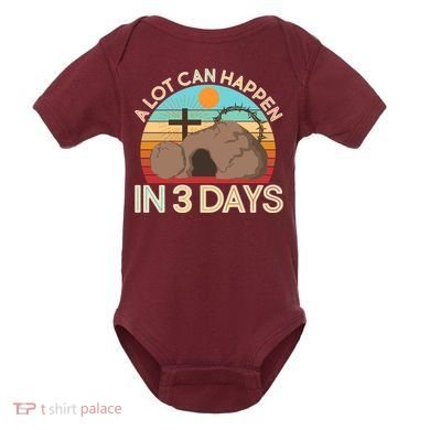 Retro Easter A Lot Can Happen In 3 Days Baby Bodysuit