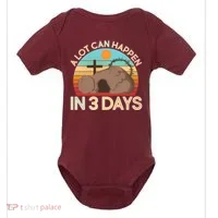 Retro Easter A Lot Can Happen In 3 Days Baby Bodysuit thumb 0