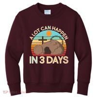 Retro Easter A Lot Can Happen In 3 Days Kids Sweatshirt thumb 0