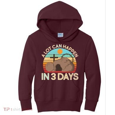 Retro Easter A Lot Can Happen In 3 Days Kids Hoodie
