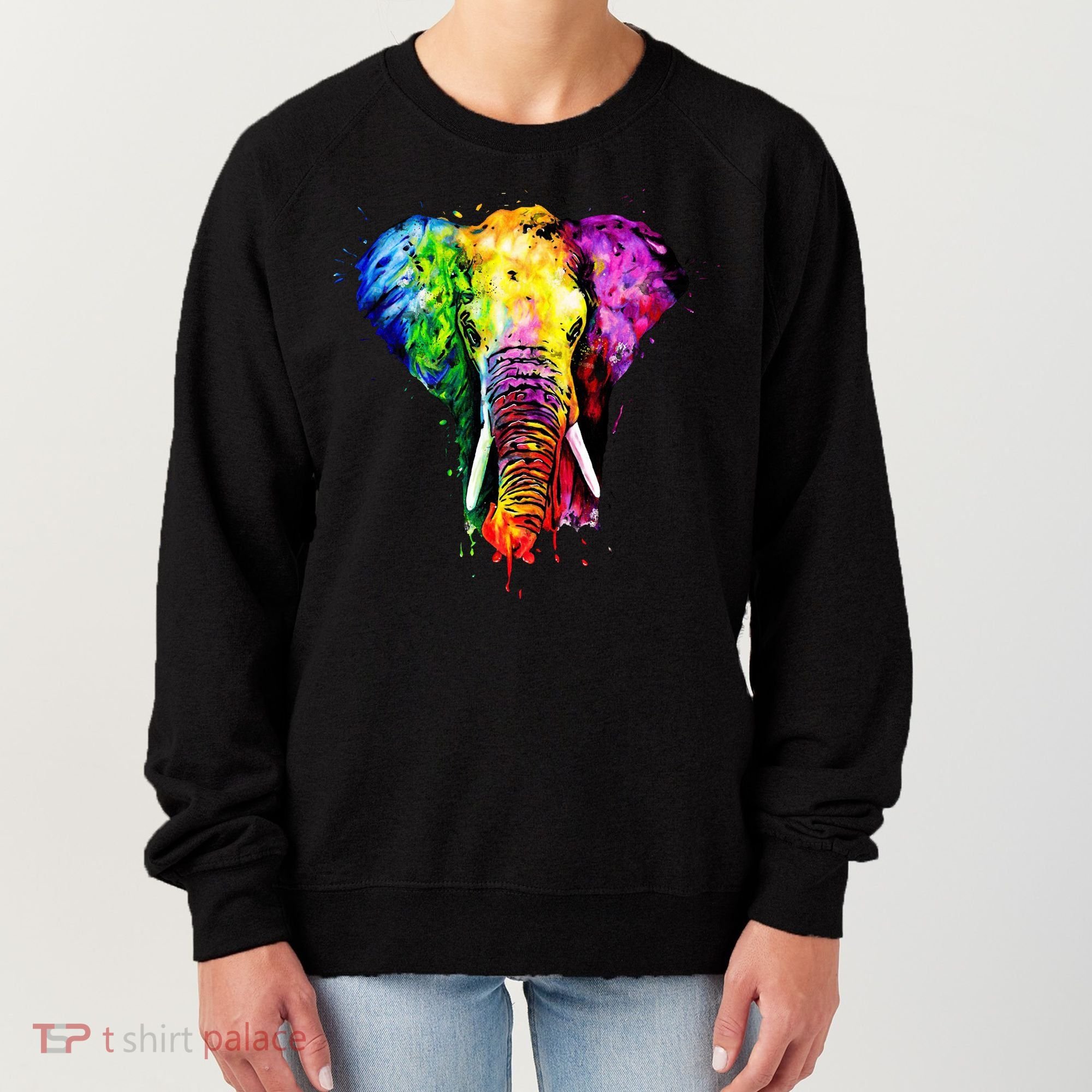 Rainbow Elephant Art Cute Gift Women's Sweatshirt