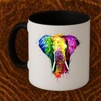Rainbow Elephant Art Cute Gift Coffee Mug thumb 2