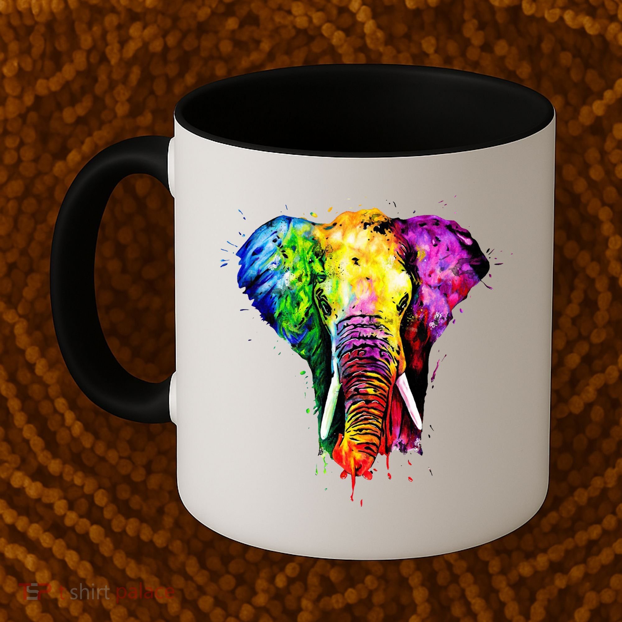 Rainbow Elephant Art Cute Gift Coffee Mug