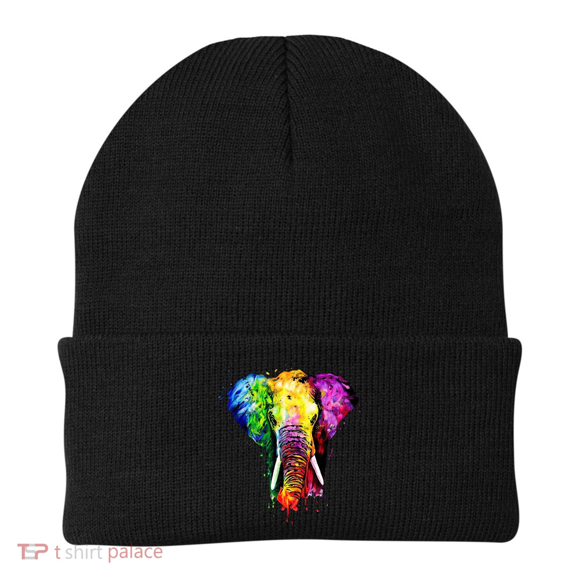 Rainbow Elephant Art Cute Gift Beanie