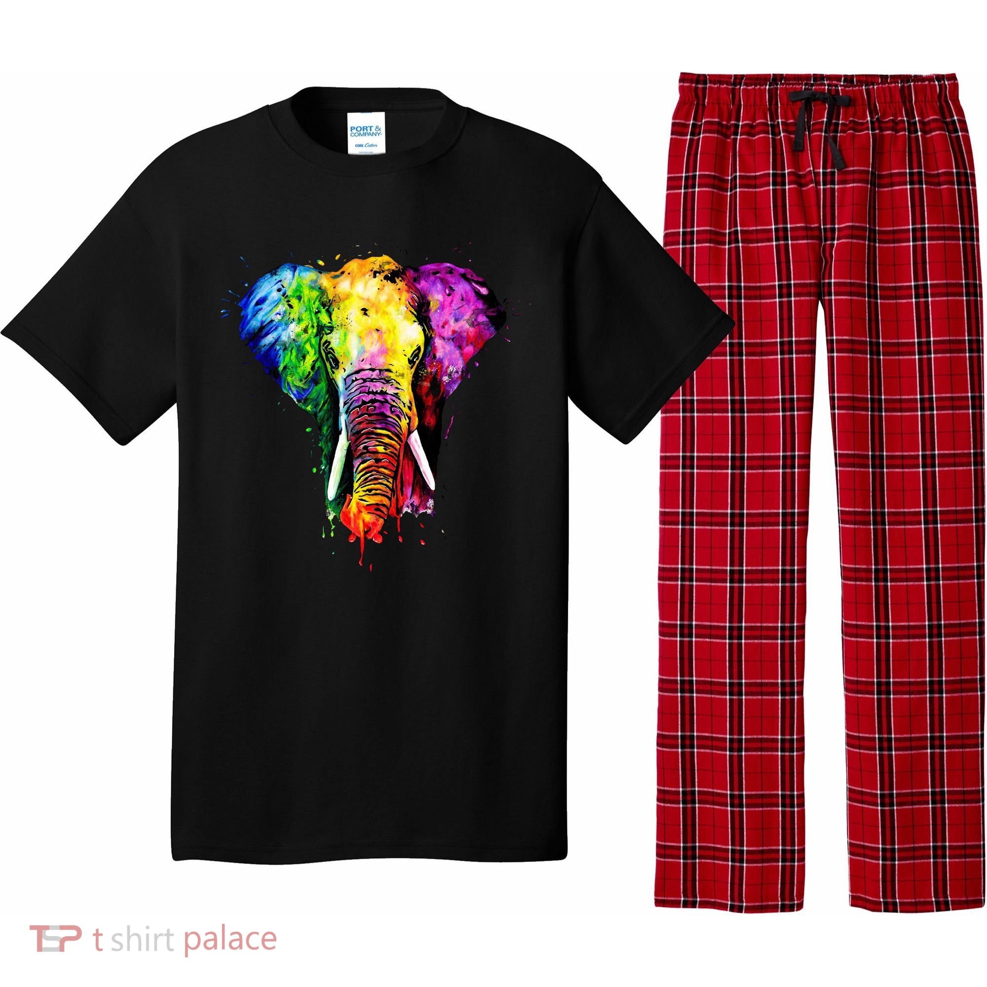 Rainbow Elephant Art Cute Gift Pajama Set