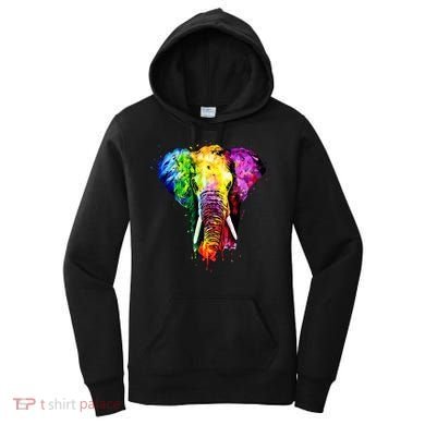 Rainbow Elephant Art Cute Gift Women's Hoodie
