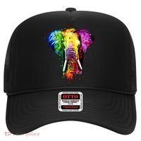 Rainbow Elephant Art Cute Gift Hat thumb 0