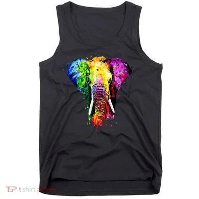 Rainbow Elephant Art Cute Gift Tank Top