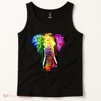 Rainbow Elephant Art Cute Gift Tank Top thumb 2