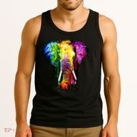 Rainbow Elephant Art Cute Gift Tank Top thumb 3