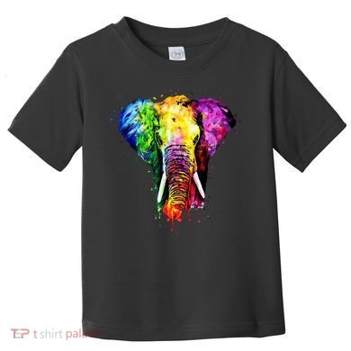 Rainbow Elephant Art Cute Gift Toddler T-Shirt
