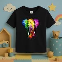 Rainbow Elephant Art Cute Gift Toddler T-Shirt thumb 3