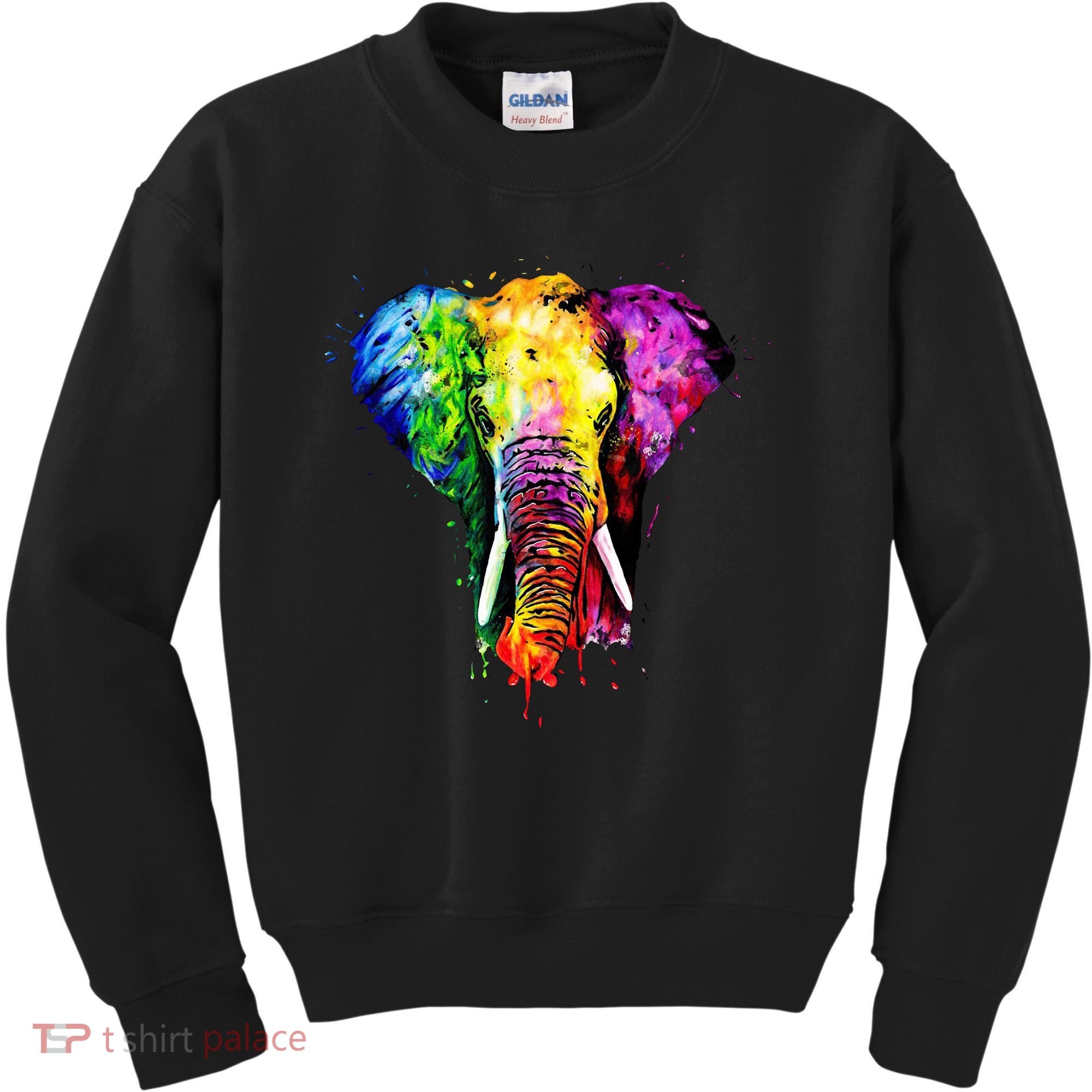 Rainbow Elephant Art Cute Gift Kids Sweatshirt