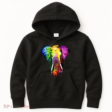 Rainbow Elephant Art Cute Gift Kids Hoodie