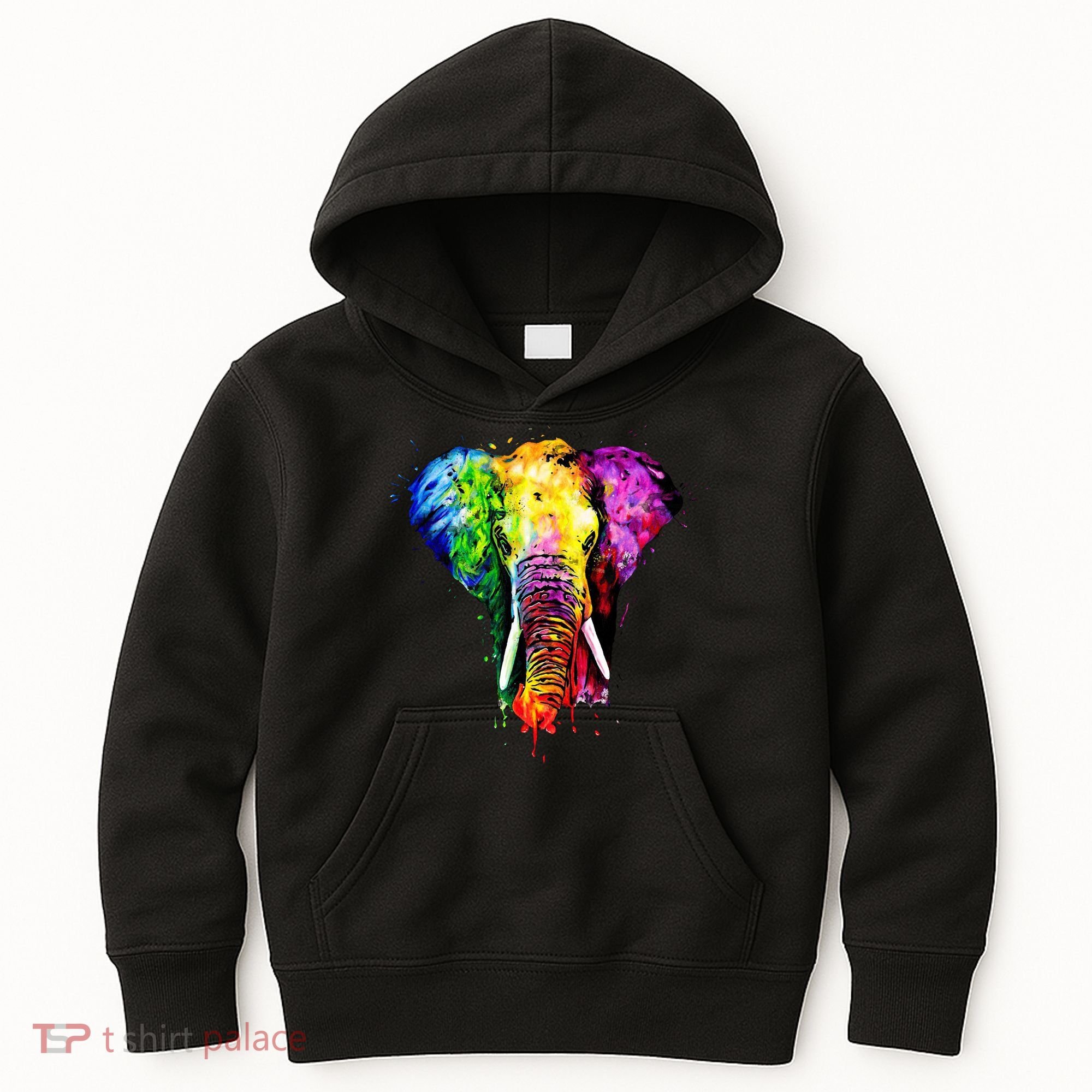 Rainbow Elephant Art Cute Gift Kids Hoodie
