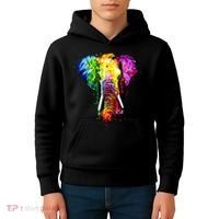 Rainbow Elephant Art Cute Gift Kids Hoodie thumb 4