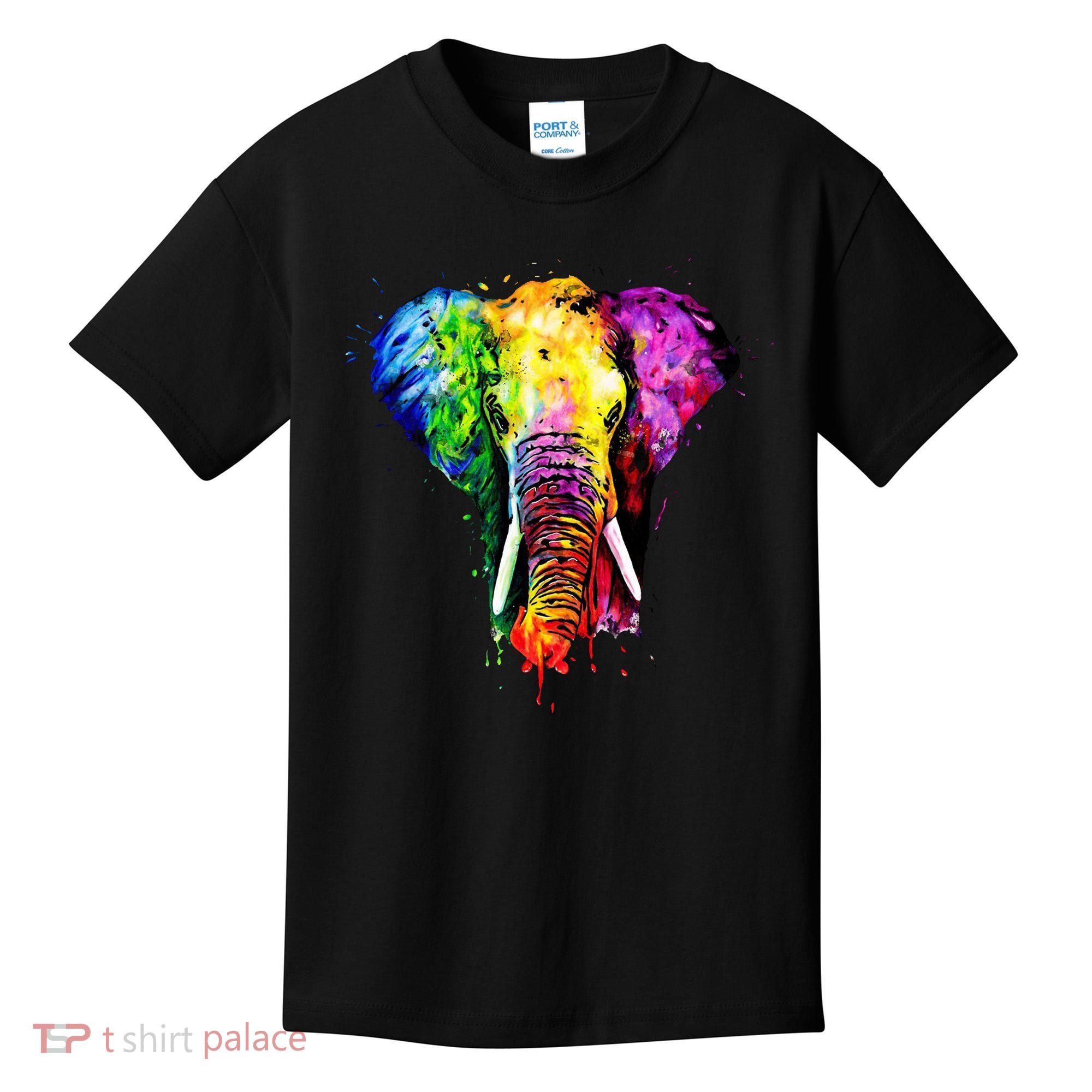 Rainbow Elephant Art Cute Gift Kids T-Shirt